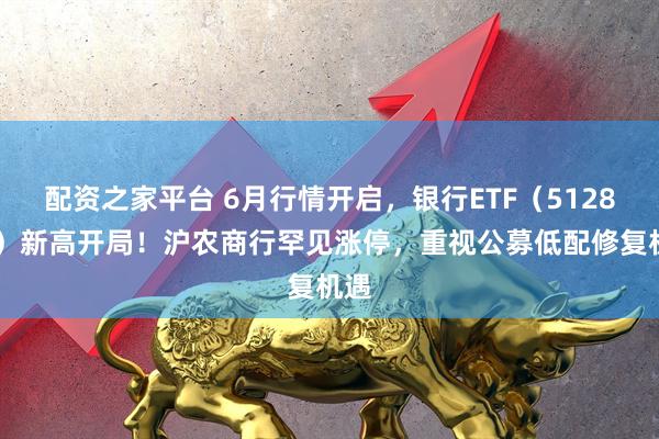配资之家平台 6月行情开启，银行ETF（512800）新高开局！沪农商行罕见涨停，重视公募低配修复机遇